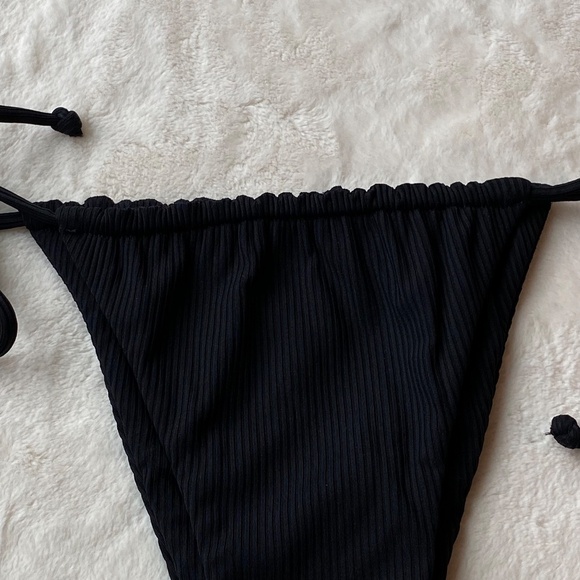 New! Aila Blue black cheeky string bikini bottoms 19538 - Picture 3 of 8